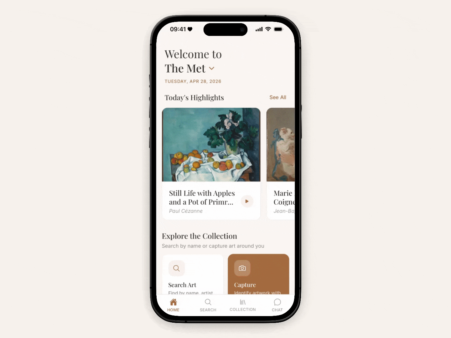 ArtSense in-app AI chat, sourced from museum archives and collections