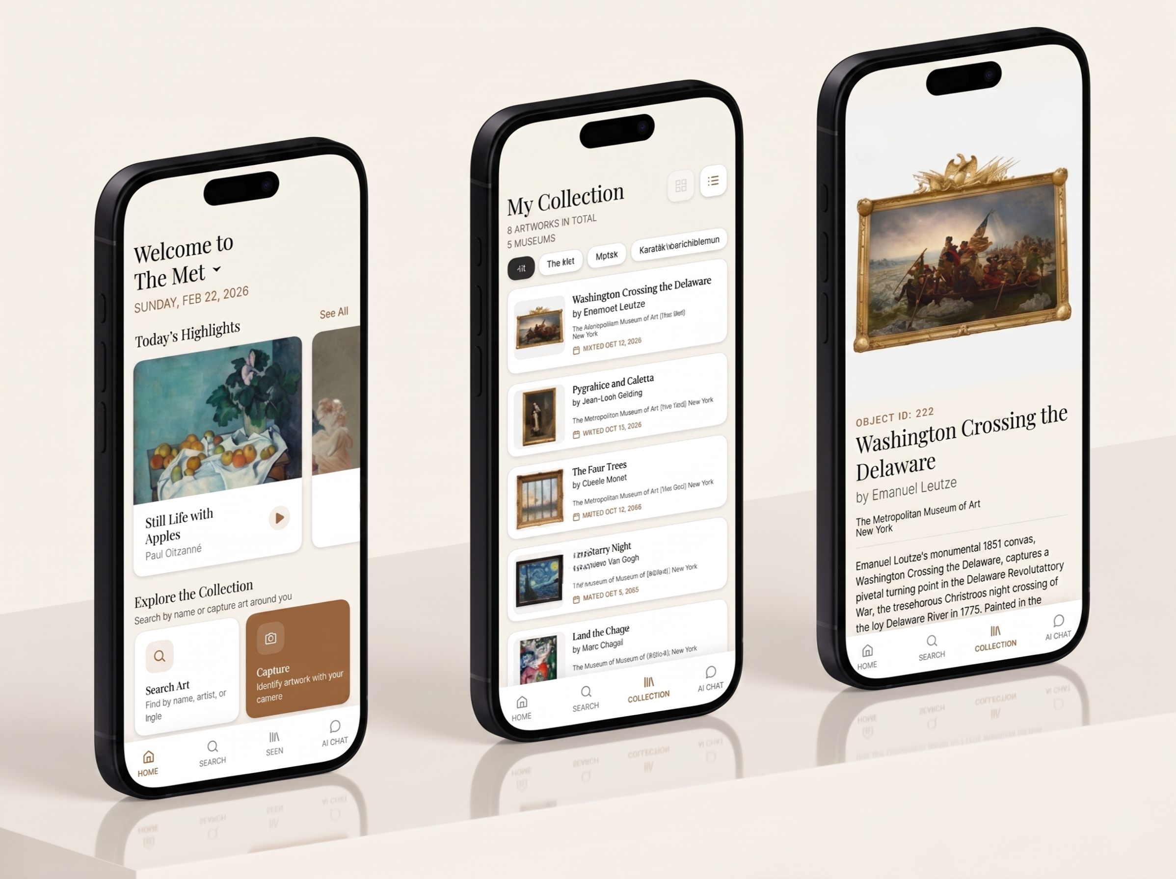 ArtSense mobile app shown in a museum gallery
