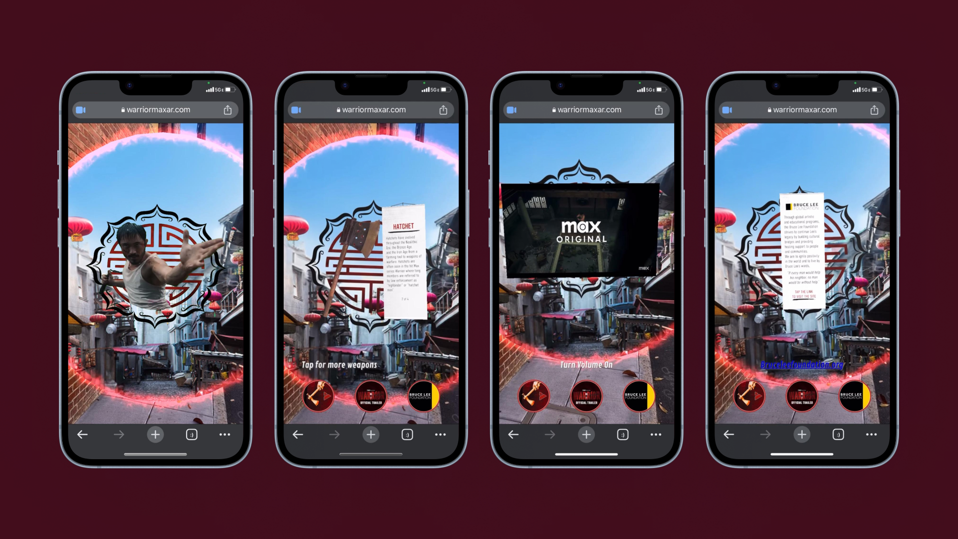 Warrior AR experience viewed on mobile at the mural site